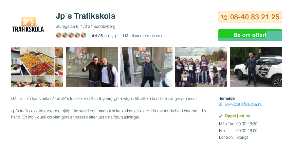 JP´s Trafikskola